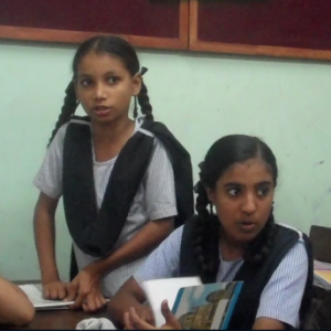Students discuss questions of caste and gender during a Sangati class in a Bombay Municipal Corporation school